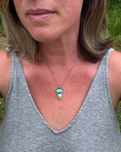 Load image into Gallery viewer, Handmade Sterling Silver 2 Stone Blue Moon and Egyptian Turquoise Necklace