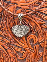 Load image into Gallery viewer, Handmade Number 8 Turquoise Sterling Silver Pendant | Genuine Leather Necklace