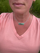 Load image into Gallery viewer, Handmade Sterling Silver Hubei Turquoise Bar Necklace