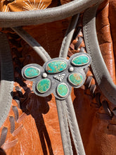 Load image into Gallery viewer, Handmade Sterling Silver Tyrone Turquoise Bag Bolo