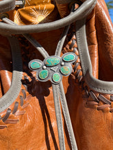 Load image into Gallery viewer, Handmade Sterling Silver Tyrone Turquoise Bag Bolo