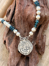 Load image into Gallery viewer, Needles Blue Gem Silica Necklace with Freshwater Pearls and Blue Apatite