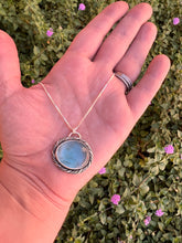 Load image into Gallery viewer, Handmade Sterling Silver Blue Fluorite Necklace, Silversmith Jewelry, Metalsmith Artisan Jewelry