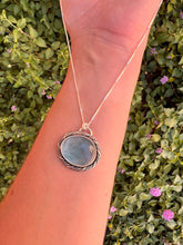 Load image into Gallery viewer, Handmade Sterling Silver Blue Fluorite Necklace, Silversmith Jewelry, Metalsmith Artisan Jewelry