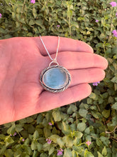 Load image into Gallery viewer, Handmade Sterling Silver Blue Fluorite Necklace, Silversmith Jewelry, Metalsmith Artisan Jewelry