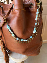 Load image into Gallery viewer, Handmade Larimar Gemstone Beaded Bag Necklace - Sling Strand