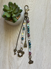 Load image into Gallery viewer, "The Most Magical Place on Earth" Handmade Gemstone Beaded Bag Charm Keychain, Purse Accessories