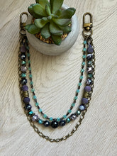 Load image into Gallery viewer, Handmade Gemstone Beaded Bag Necklace - Sling Strand