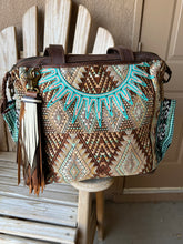 Load image into Gallery viewer, Handmade Whiskey, Mocha and Bone Leather Clip Tassel Keychain