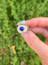 Load image into Gallery viewer, Handmade Vintage Up-Cycled Sterling Silver 1896 Spoon Ring with Lapis