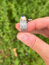 Load image into Gallery viewer, Handmade Vintage Up-Cycled Sterling Silver 1896 Spoon Ring with Lapis