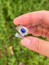 Load image into Gallery viewer, Handmade Vintage Up-Cycled Sterling Silver 1896 Spoon Ring with Lapis
