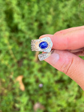 Load image into Gallery viewer, Handmade Vintage Up-Cycled Sterling Silver 1896 Spoon Ring with Lapis