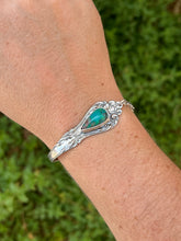 Load image into Gallery viewer, Handmade Vintage Up-Cycled Sterling Silver 1896 Spoon Bracelet with Gem Silica