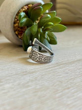Load image into Gallery viewer, Handmade Vintage Up-Cycled Sterling Silver 1896 Spoon Ring with Lapis