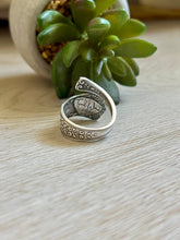 Load image into Gallery viewer, Handmade Vintage Up-Cycled Sterling Silver 1896 Spoon Ring with Lapis