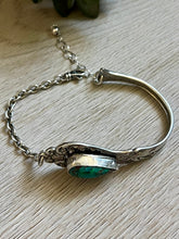 Load image into Gallery viewer, Handmade Vintage Up-Cycled Sterling Silver 1896 Spoon Bracelet with Gem Silica