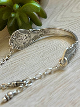Load image into Gallery viewer, Handmade Vintage Up-Cycled Sterling Silver 1890s Spoon Bracelet with Ruby