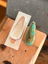 Load image into Gallery viewer, Happy Variscite Wide Band Ring with 14K Gold accent - Size 11 1/2