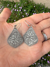 Load image into Gallery viewer, Hand Stamped Sterling Silver Lightweight Earrings