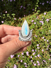 Load image into Gallery viewer, Handmade Rainbow Moonstone Sterling Silver Ring - Size 8.75