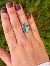 Load image into Gallery viewer, Handmade C & T Variscite Sterling Silver Wide Band Ring - Size 8.75