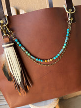 Load image into Gallery viewer, Handmade Genuine Turquoise Beaded Bag Necklace - Sling Strand
