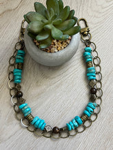 Load image into Gallery viewer, Handmade Genuine Turquoise Beaded Bag Necklace - Sling Strand