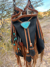 Load image into Gallery viewer, Handmade Sterling Silver Number 8 Turquoise Bag Bolo