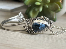 Load image into Gallery viewer, Handmade Vintage Up-Cycled Sterling Silver Spoon Bracelet with Pietersite