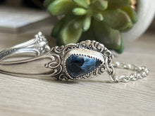 Load image into Gallery viewer, Handmade Vintage Up-Cycled Sterling Silver Spoon Bracelet with Pietersite