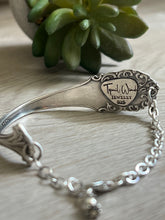 Load image into Gallery viewer, Handmade Vintage Up-Cycled Sterling Silver Spoon Bracelet with Pietersite