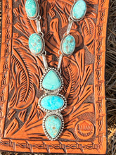 Load image into Gallery viewer, White Water Turquoise Statement Lariat Necklace