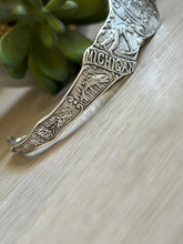 Load image into Gallery viewer, Handmade Vintage Up-Cycled Sterling Silver Souvenir State Spoon Bracelet MICHIGAN