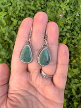 Load image into Gallery viewer, Sterling Silver Green Sonora Jasper Dangle Earrings