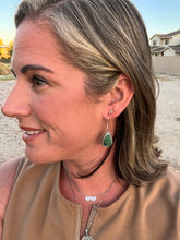 Load image into Gallery viewer, Sterling Silver Green Sonora Jasper Dangle Earrings