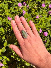 Load image into Gallery viewer, Happy Variscite Wide Band Ring with 14K Gold accent - Size 11 1/2