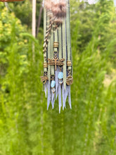 Load image into Gallery viewer, Handmade Dragonfly Leather Tassel Bag Charm | Genuine Gemstones & Feathers