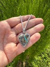 Load image into Gallery viewer, Handmade Sterling Silver Royston Ribbon Turquoise Necklace
