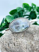 Load image into Gallery viewer, Handmade Sterling Silver Moss Agate Cuff Bracelet