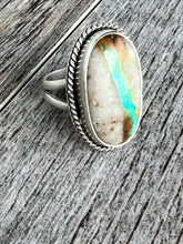 Load image into Gallery viewer, Handmade Sterling Silver Royston Ribbon Turquoise Ring