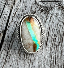 Load image into Gallery viewer, Handmade Sterling Silver Royston Ribbon Turquoise Ring