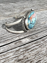 Load image into Gallery viewer, Handmade Sterling Silver Multicolored Petrified Wood Cuff Bracelet