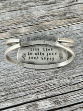 Load image into Gallery viewer, Handmade Sterling Silver Multicolored Petrified Wood Cuff Bracelet