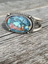 Load image into Gallery viewer, Handmade Sterling Silver Multicolored Petrified Wood Cuff Bracelet