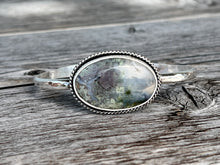 Load image into Gallery viewer, Handmade Sterling Silver Moss Agate Cuff Bracelet