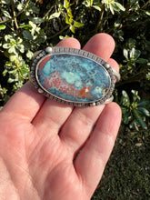 Load image into Gallery viewer, Handmade Sterling Silver Multicolored Petrified Wood Cuff Bracelet