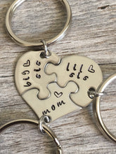 Load image into Gallery viewer, Pieces of My Heart | Mom & Daughters Keychain Set