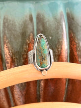 Load image into Gallery viewer, Happy Variscite Wide Band Ring with 14K Gold accent - Size 11 1/2
