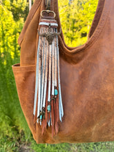 Load image into Gallery viewer, Handmade Natural Hair on Hide Leather Clip Tassel
